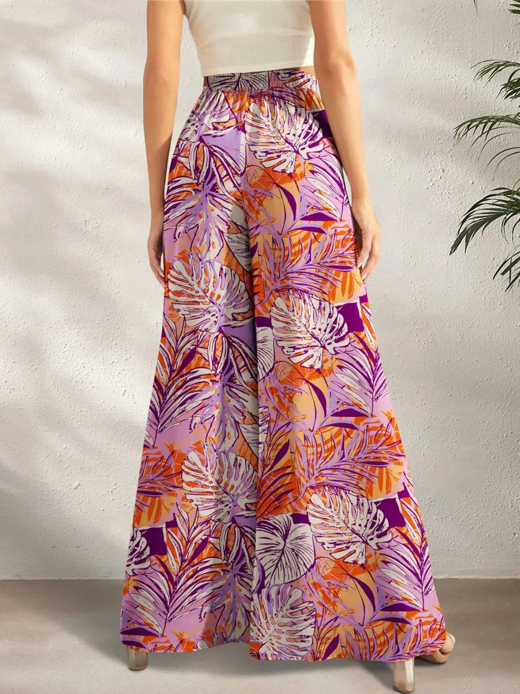 Printed Wide Leg Pants