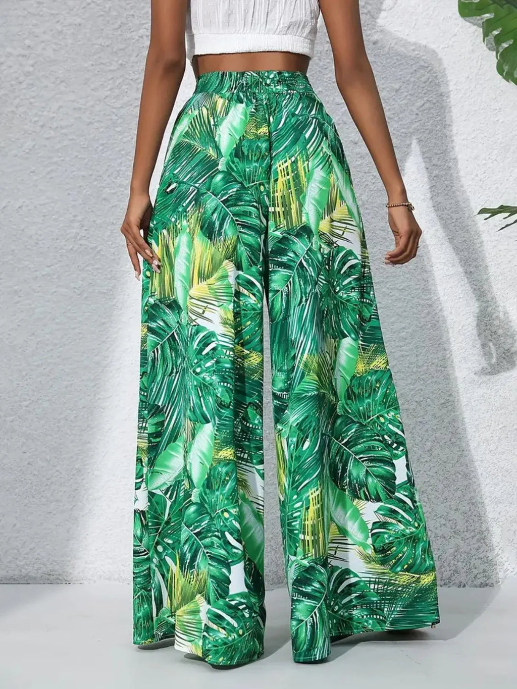 Printed High Waist Wide Leg Pants