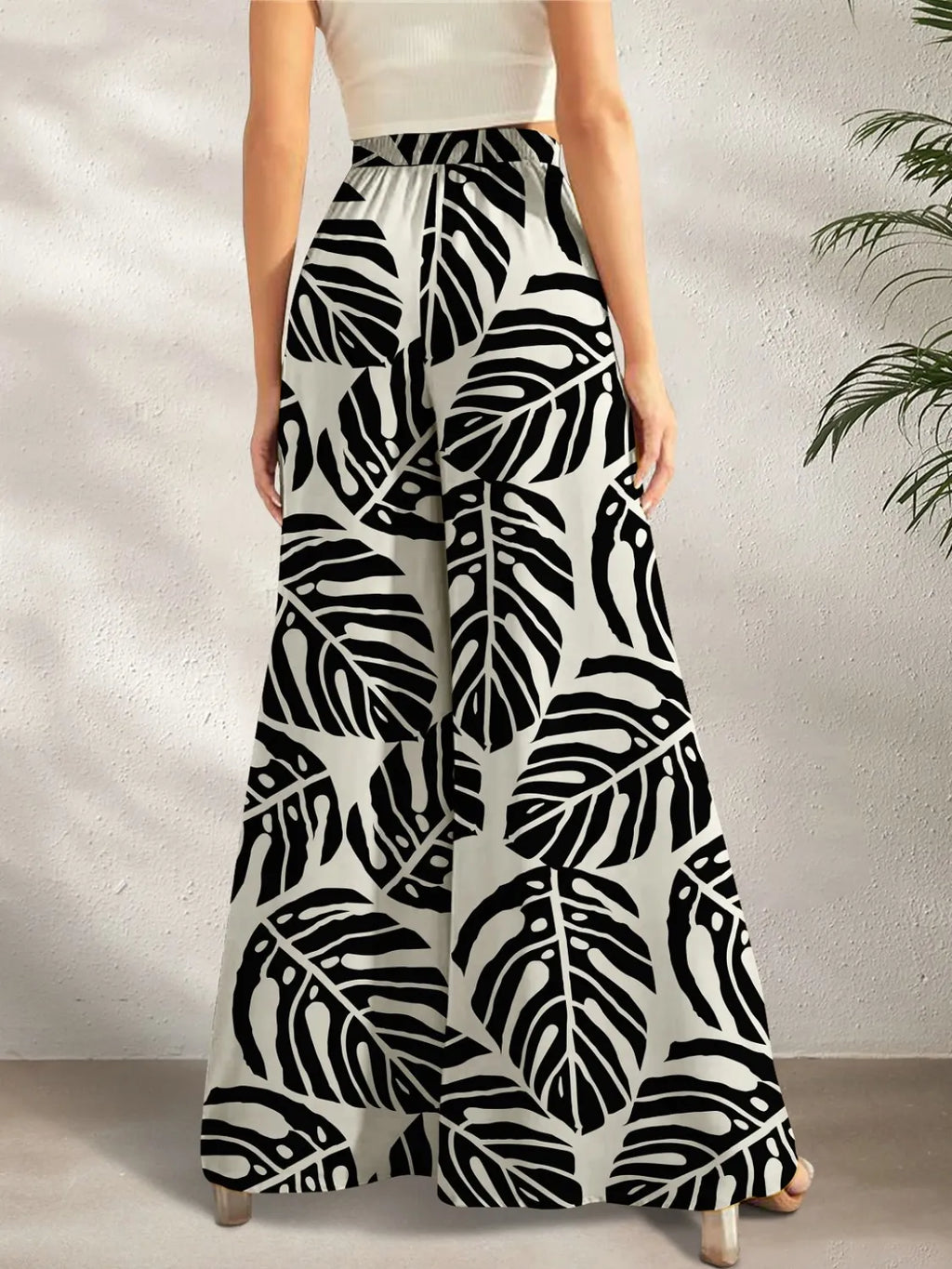 Printed Wide Leg Pants