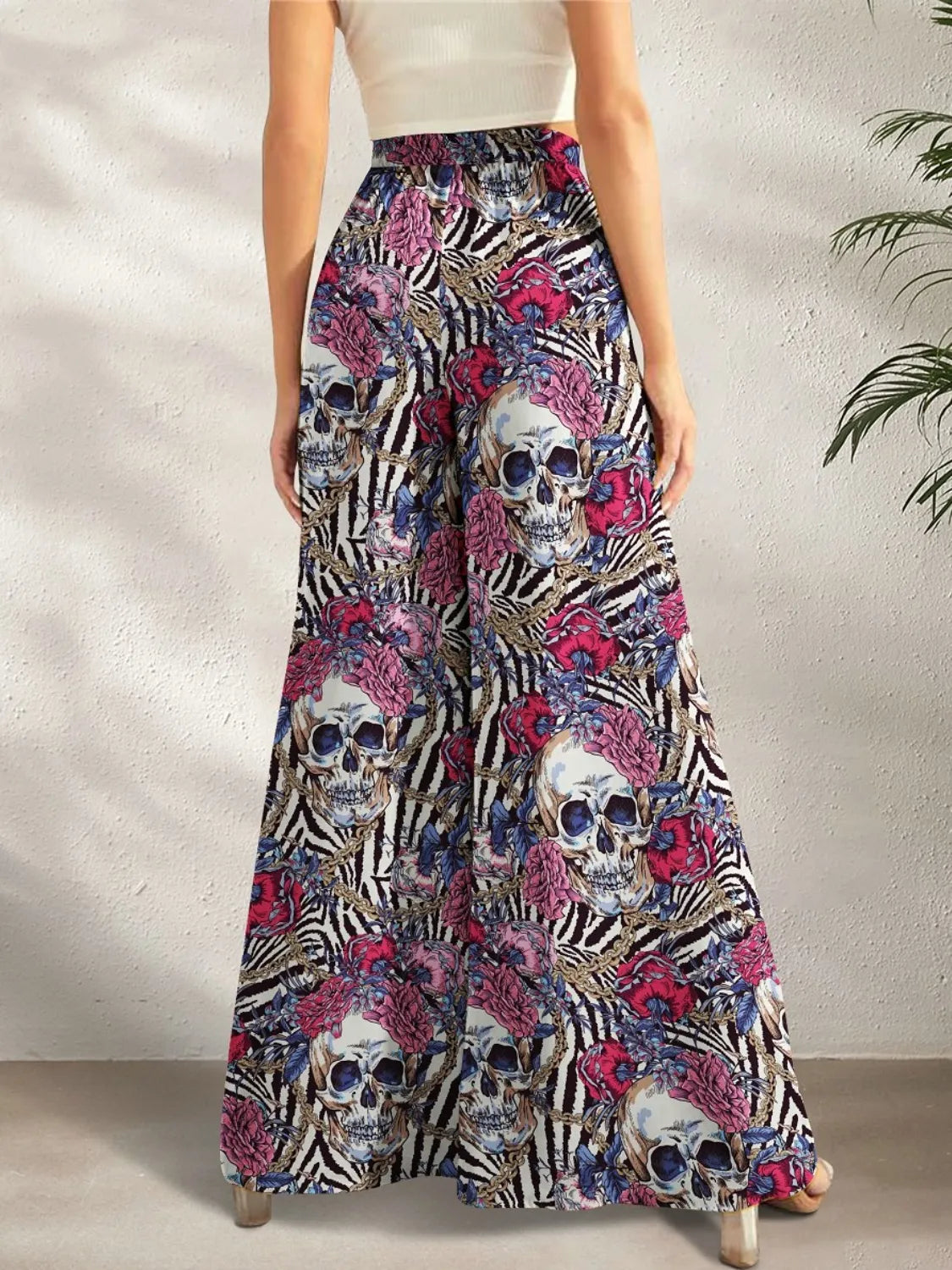 Printed Wide Leg Pants