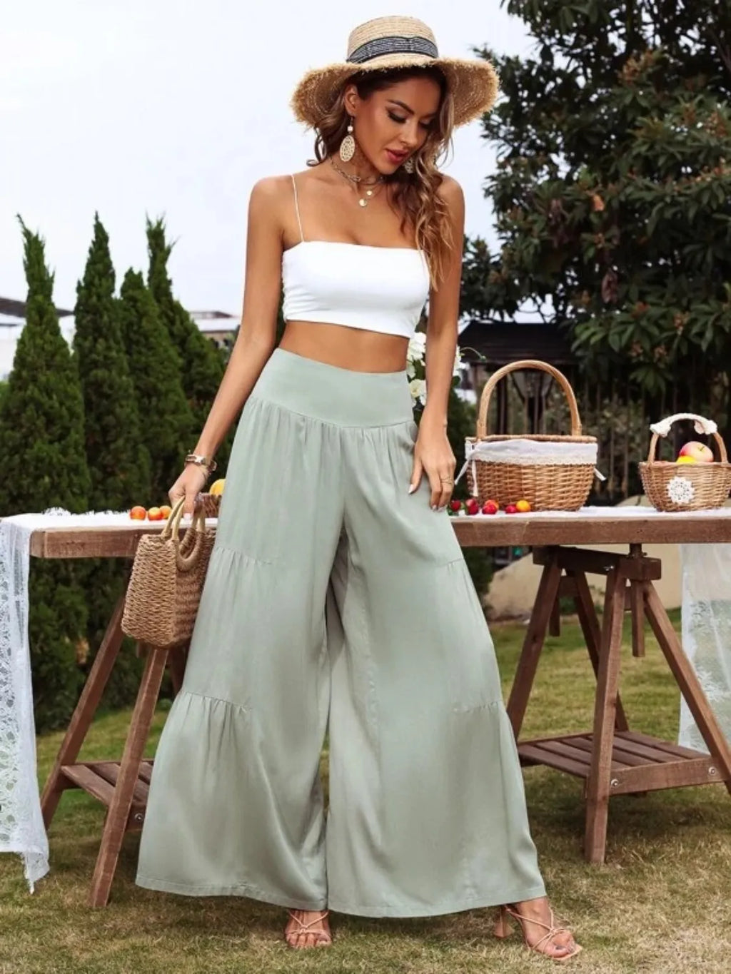 High Waist Wide Leg Pants